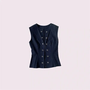 Vintage hand made corset style sleeveless denim top